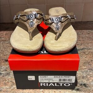 Rialto Women’s Sandals - Gold and Brown-worn once